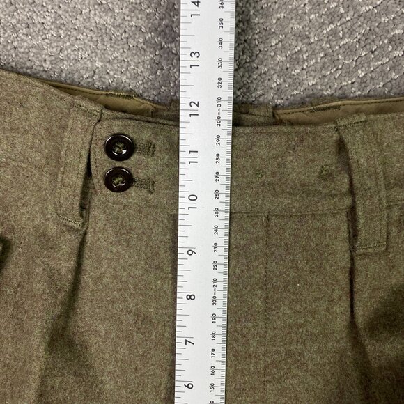 NWOT Vintage 1962 M&S German Military Pants Mens 28 x 30 Olive Cargo Wool Heavy - Picture 11 of 14